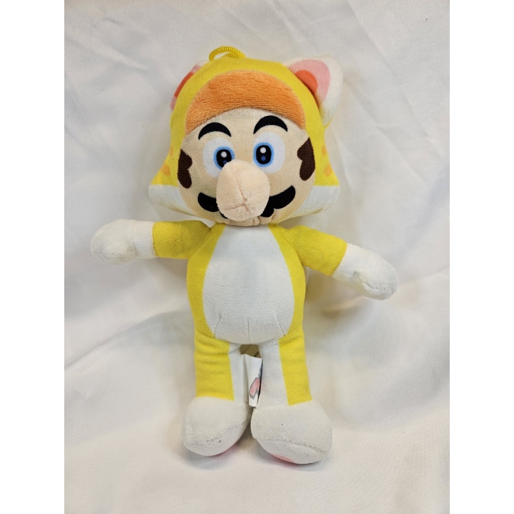 Super Mario Cat Mario Yellow Plush Stuffed Toy Nintendo 3D World‎ 9 Inch